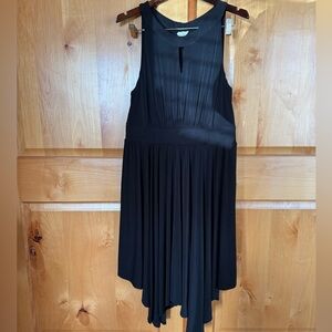 Soma Midi LBD Gathered Waist. Keyhole Opening. Shark Bite Hem. Size XL Black